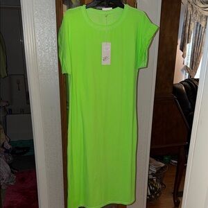Lime Green T-Shirt Dress